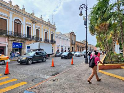 Buildings surrounding Plaza Grande Merida Mexico