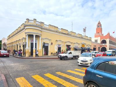 Buildings surrounding Plaza Grande Merida Mexico